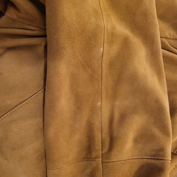 Coldwater Creek Women’s Soft Caramel Brown Suede Waterfall Jacket Cardigan Small - Picture 6 of 13